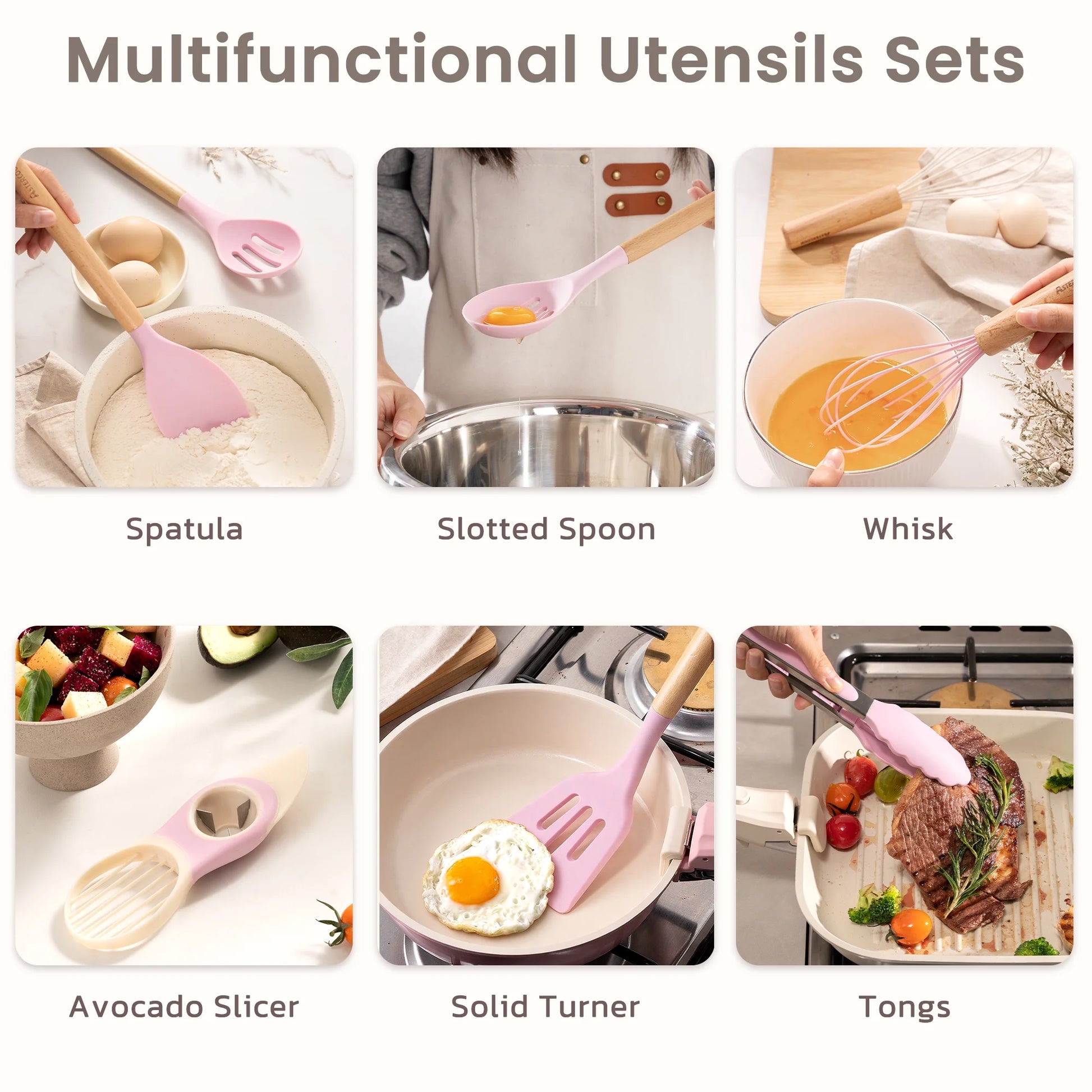 Elevate Your Cooking Experience with Our 38-Piece Pink Silicone Utensil Set - Heat Resistant, BPA-Free, and Perfect for Nonstick Cookware!