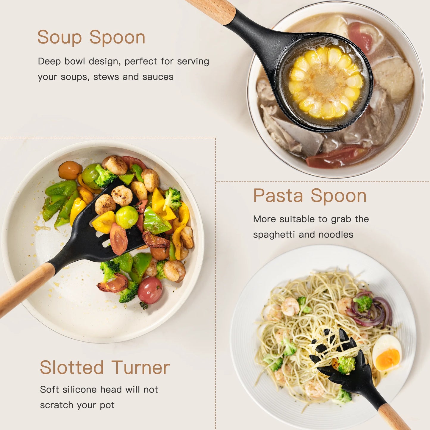 Elevate Your Cooking Experience with the 38-Piece Silicone Utensil Set - Heat Resistant, BPA-Free, and Stylish Wooden Handles for Nonstick Cookware